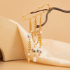 Alloy Peach Heart And Star Bow Beaded Brooch With Electroplating For Women