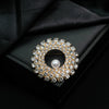 Alloy Pearl And Diamond Garment Brooch Geometric Heart Shape Electroplated