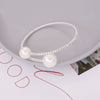 Alloy Pearl And Rhinestone Elastic Women's Bracelet With Circle Pattern And Electroplating