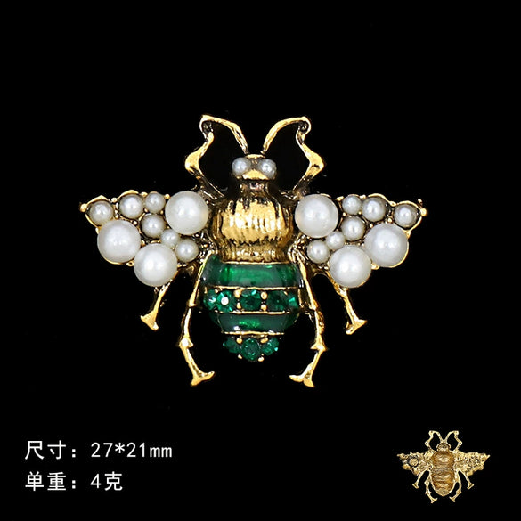 Alloy Pearl Bee Mobile Phone Shell And Car Air Outlet Jewelry Accessories With Electroplating