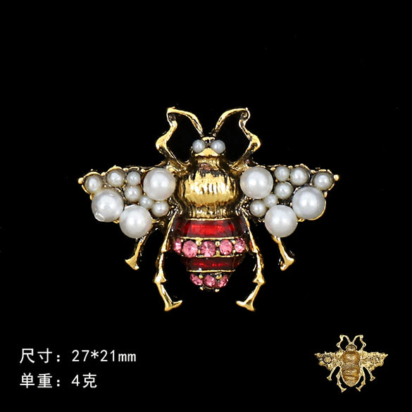 Alloy Pearl Bee Mobile Phone Shell And Car Air Outlet Jewelry Accessories With Electroplating