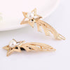 Alloy Pearl Bow Hairpin Gold Inlaid Women's Hair Accessory Duckbill Clip Ribbon Design