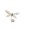 Alloy Pearl Dragonfly Women's Brooch With Flower Pattern And Electroplating Treatment