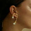 Alloy Pearl Electroplated Irregular Cold Style Female Ear Clips