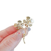 Alloy Pearl Flower Brooch For Women Electroplated Highend Design Niche Suit Accessory