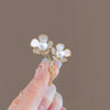 Alloy Pearl Flower Brooch For Women Electroplated Highend Design Niche Suit Accessory