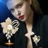 Alloy Pearl Flower Brooch For Women Electroplated Highgrade Fixed Suit Coat Jewelry