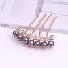 Alloy Pearl Fourtooth Hair Comb With Rhinestone Bow Women's Hair Accessories Electroplated