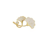 Alloy Pearl Ginkgo Leaf Brooch Electroplated Women's Natural Style Suit Coat Pin Accessories