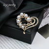 Alloy Pearl Heartshaped Brooch Clothing Accessories With Electroplating