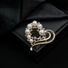 Alloy Pearl Heartshaped Brooch Clothing Accessories With Electroplating