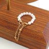 Alloy Pearl Inlaid Geometric Style Tassel Ear Clips For Women
