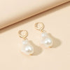 Alloy Pearl Inlaid Specialshaped Earrings Retro Elegant Style