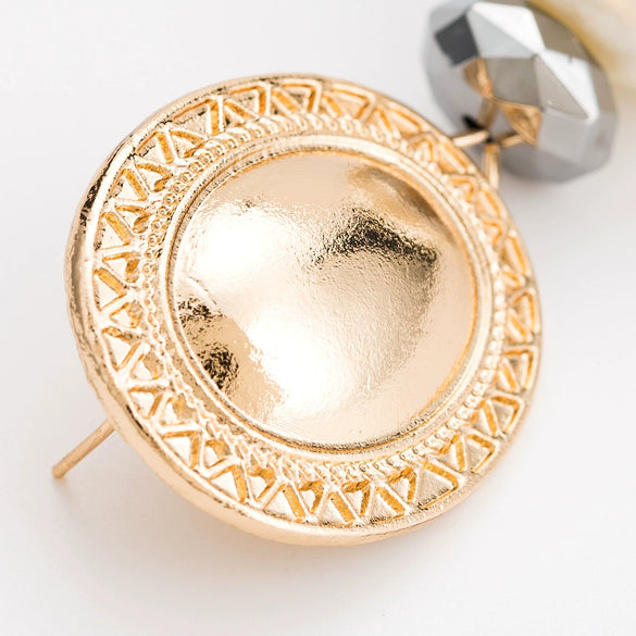 Alloy Pearl Metal Earrings Geometric Fashion Retro Style