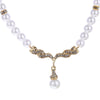 Alloy Pearl Necklace Earrings Two Piece Set With Drop Shape Design And Electroplating