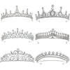 Alloy Pearl Rhinestone Flower Cake Crown For Adult Women Electroplated Wedding Bridal Hair Accessories