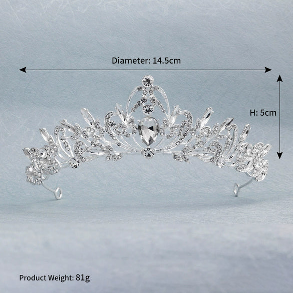 Alloy Pearl Rhinestone Flower Cake Crown For Adult Women Electroplated Wedding Bridal Hair Accessories
