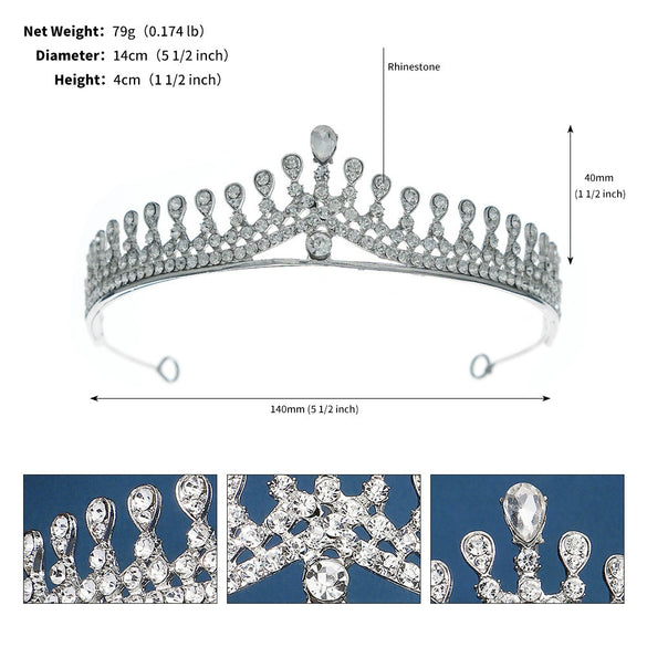 Alloy Pearl Rhinestone Flower Cake Crown For Adult Women Electroplated Wedding Bridal Hair Accessories