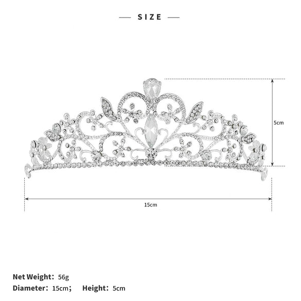 Alloy Pearl Rhinestone Flower Cake Crown For Adult Women Electroplated Wedding Bridal Hair Accessories