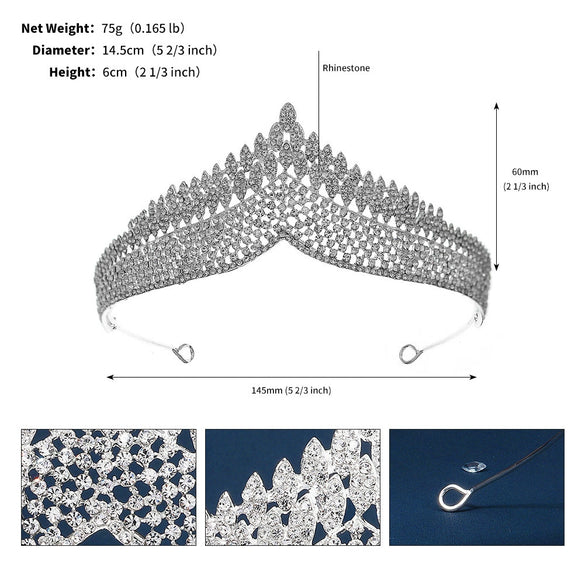 Alloy Pearl Rhinestone Flower Cake Crown For Adult Women Electroplated Wedding Bridal Hair Accessories