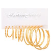 Alloy Pearl Rhinestone Geometric Earrings Jewelry With Electroplating For Women