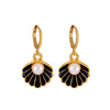Alloy Pearl Shell Women's Jewelry With Marine Organisms Pattern Electroplated Clavicle Chain And Earrings