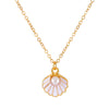 Alloy Pearl Shell Women's Jewelry With Marine Organisms Pattern Electroplated Clavicle Chain And Earrings