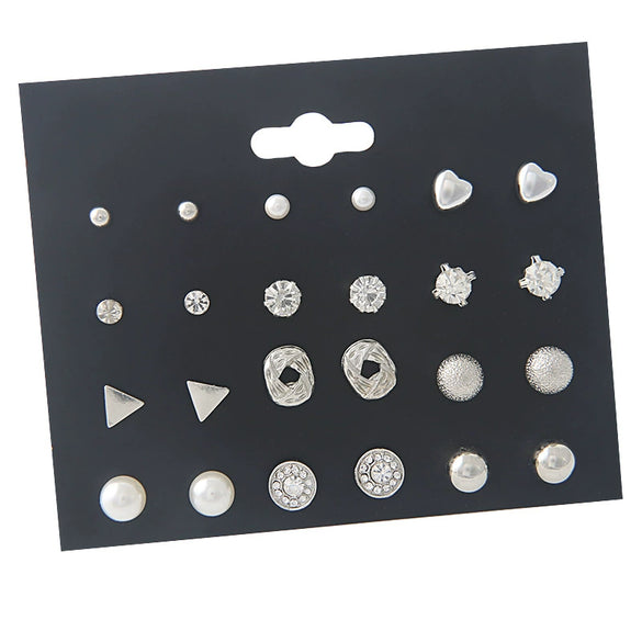 Alloy Pearl Zircon Earrings For Women Electroplating Jewelry