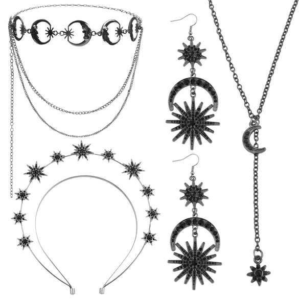 Alloy Pendant Fashion Necklace With Moon Star Design And Electroplating Treatment For Women