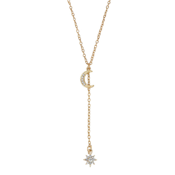 Alloy Pendant Fashion Necklace With Moon Star Design And Electroplating Treatment For Women