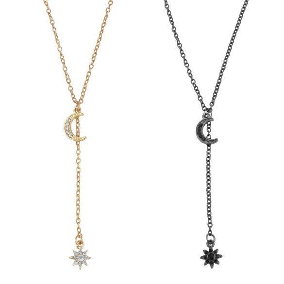 Alloy Pendant Fashion Necklace With Moon Star Design And Electroplating Treatment For Women
