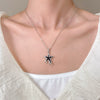 Alloy Pendant Necklace With Irregular Lava Moon Star Design Electroplated For Women