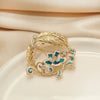 Alloy Peony Feather Flower Brooch With Electroplating For Women