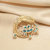 Alloy Peony Feather Flower Brooch With Electroplating For Women
