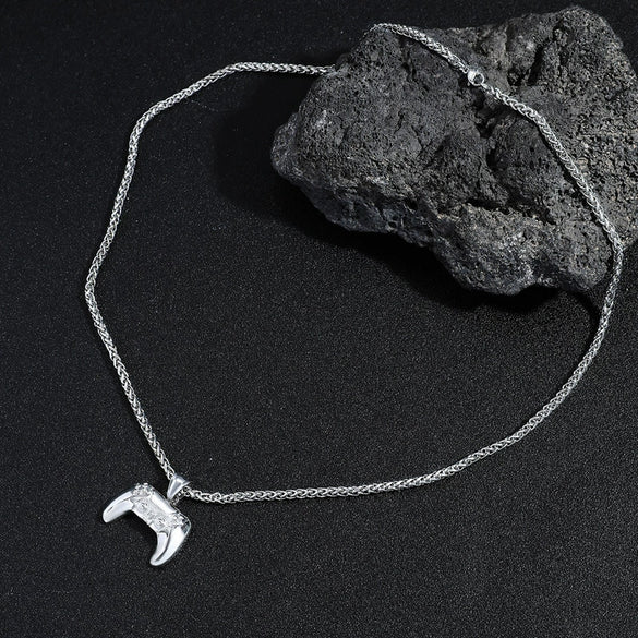 Alloy Personality Geometric Game Pendant Electroplated Unisex Hiphop Necklace With Twist Chain