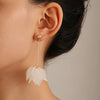 Alloy Petal Lotus Flower Long Tassel Women's Earrings With Electroplating
