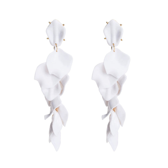 Alloy Petals Pattern Spraypainted Multilayer Tassel Earrings For Women