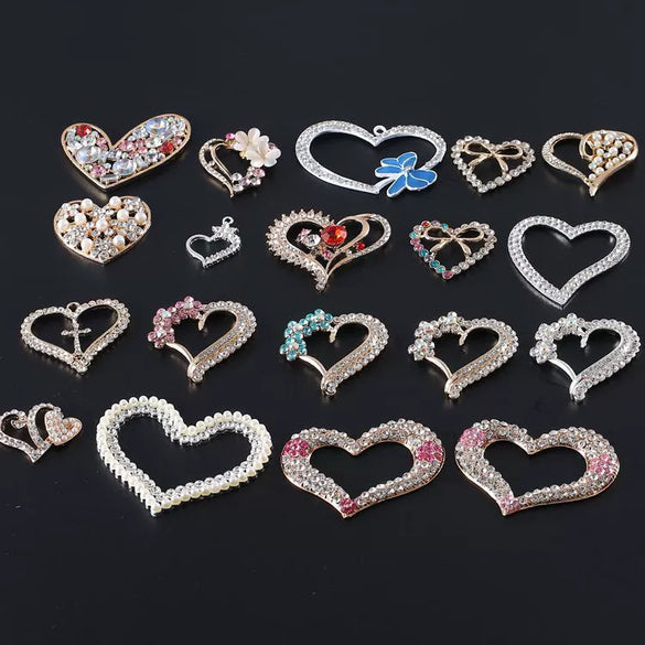 Alloy Phone Shell Jewelry Accessories With Love Peach Heart Design And Electroplating Treatment