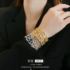 Alloy Pig Nose Cut Out Open Bracelet Cold Style Electroplating Hand Jewelry For Women