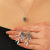 Alloy Pine Cone Pendant Earrings And Necklace Set With Electroplating For Women