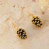 Alloy Pine Cone Pendant Earrings And Necklace Set With Electroplating For Women
