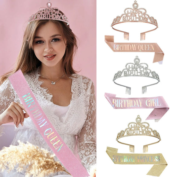 Alloy Plaid Party Headdress Hair Accessories Shoulder Strap Etiquette Belt Semimanual Semimechanical