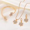 Alloy Plants And Flowers Diamond Jewelry Women's Threepiece Set Necklace Earrings Bracelet