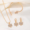 Alloy Plants And Flowers Diamond Jewelry Women's Threepiece Set Necklace Earrings Bracelet
