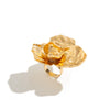 Alloy Pleated Flower Asymmetrical Stereo Ring With Electroplating