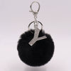 Alloy Plush Key Chain With Diamondencrusted English Letter And Fur Ball Modern Simplicity Style