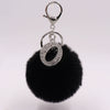 Alloy Plush Key Chain With Diamondencrusted English Letter And Fur Ball Modern Simplicity Style