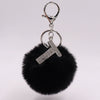 Alloy Plush Key Chain With Diamondencrusted English Letter And Fur Ball Modern Simplicity Style