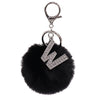 Alloy Plush Key Chain With Diamondencrusted English Letter And Fur Ball Modern Simplicity Style