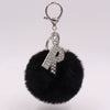 Alloy Plush Key Chain With Diamondencrusted English Letter And Fur Ball Modern Simplicity Style
